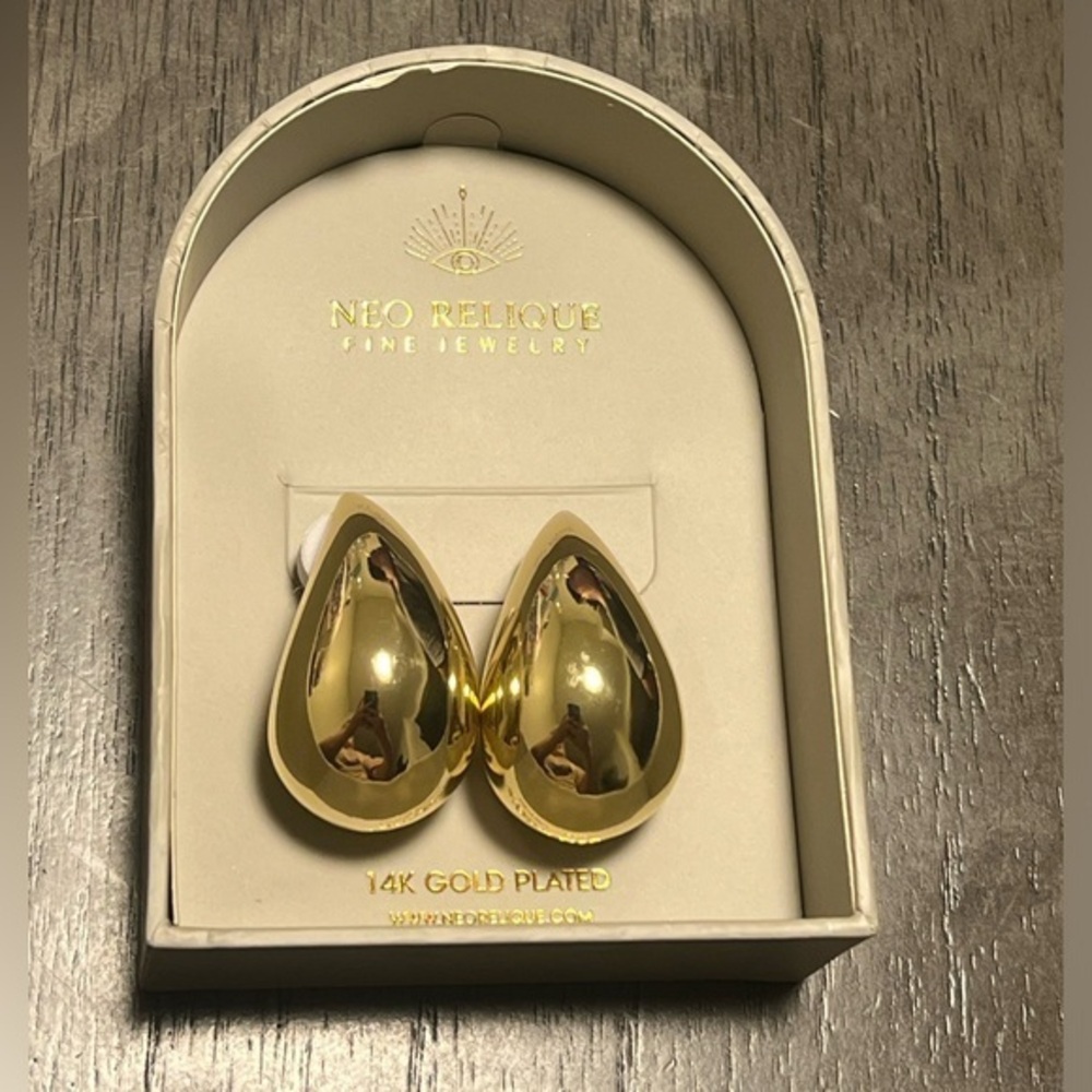 14K Gold Plated Tear Drop Earrings